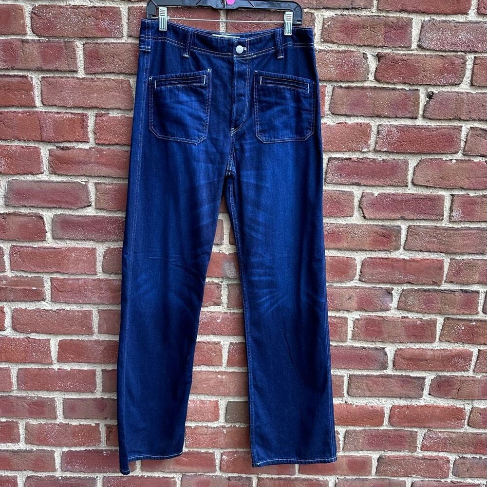 Free People X We The Free Wide Leg Patch Pocket Jeans Sz 28 NEW - Picture 2 of 10